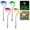 Solar Diamond Stake Lights - Waterproof Color Changing LED, Decorative Garden Pathway Lights for Lawn, Patio & Yard