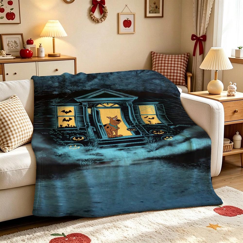 Scoobydoo Mystery Machine Anime Cartoon Flannel Blanket Comfortable Skinfriendly Throw Blanket For Bedroom Bed Sofa Home Decor Christmas Gift