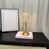 Creative Nordic Style Bowknot Table Lamp Touch Control Vintage Metal Reading Lamp Wireless Portable Atmosphere Lamp Bar Decor