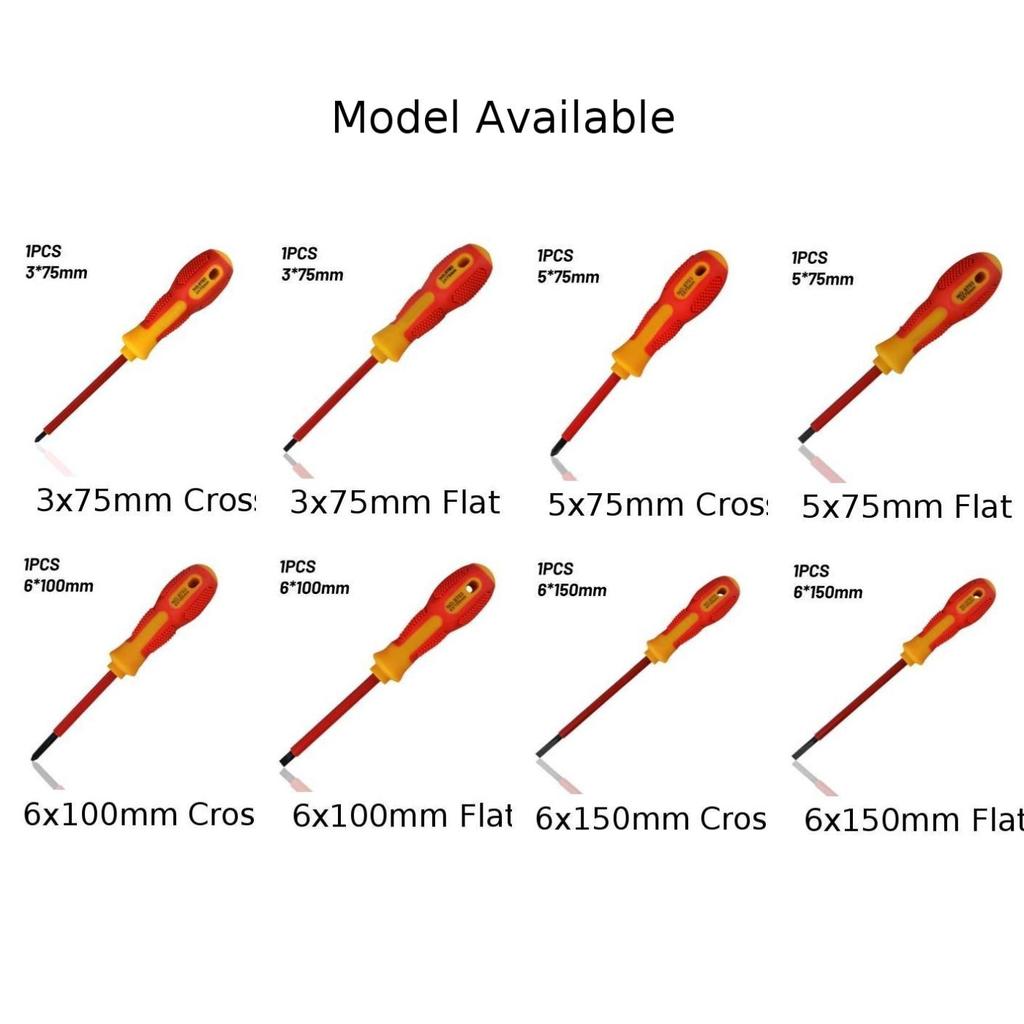 High Quality Insulated Electrical Hand Screwdriver Flat/Cross Head 1000V