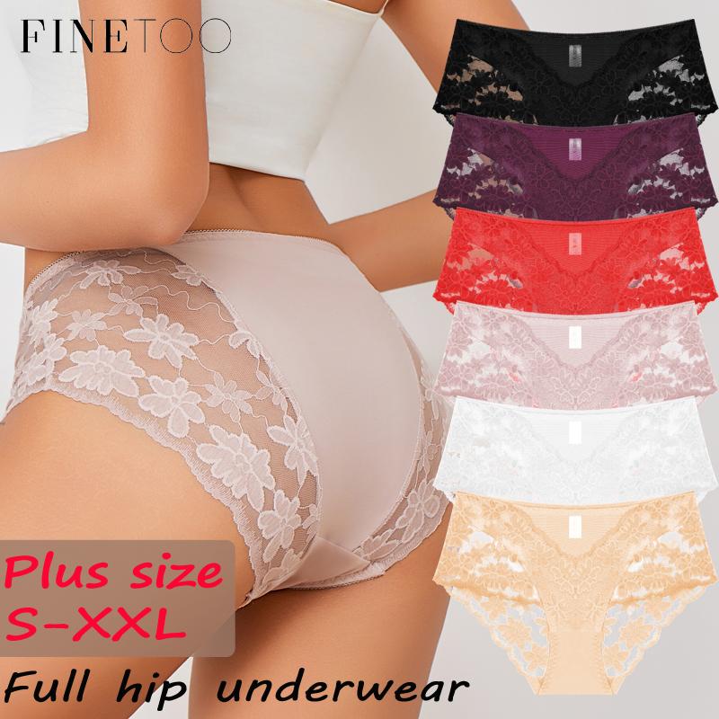 1pcs Women's High Waisted Plus Size Lace Underwear, Fashionable, Breathable, Soft and Comfortable Women's Underwear, 6 Colors To Choose From