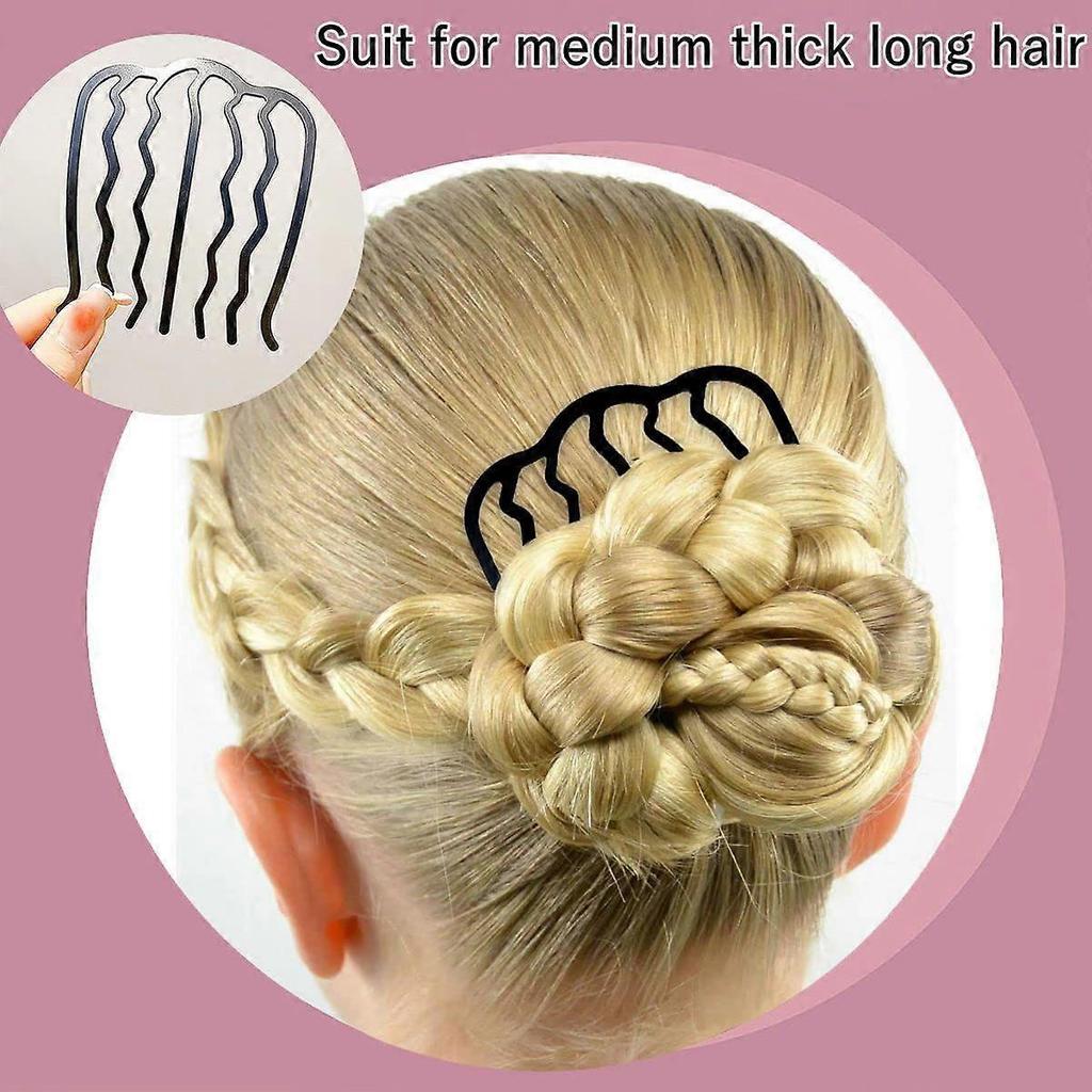 7 Pcs Metal Hair Side Combs Hair Fork Clip Teeth Hair Pin Stick for Updo Bun, U