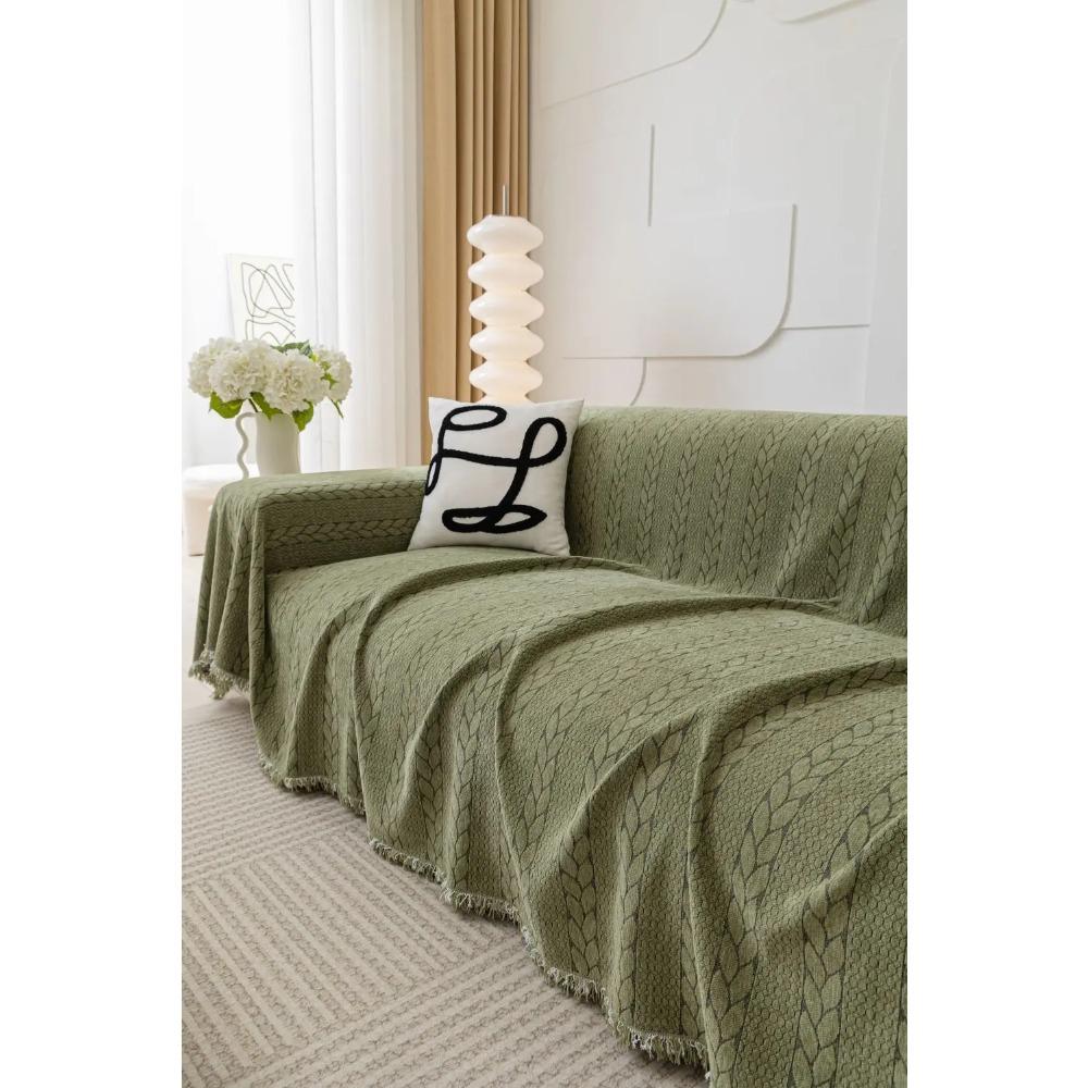 Sofa Cushion Cover Double Side Couch Cover Chenille Wheatear Pattern Sofa Slipcover housse canapé 3 places inclinable