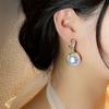 Electroplated Zircon Round Pearl Earrings, Niche Versatile Earrings, Fashionable Light Luxury High-End Earrings.