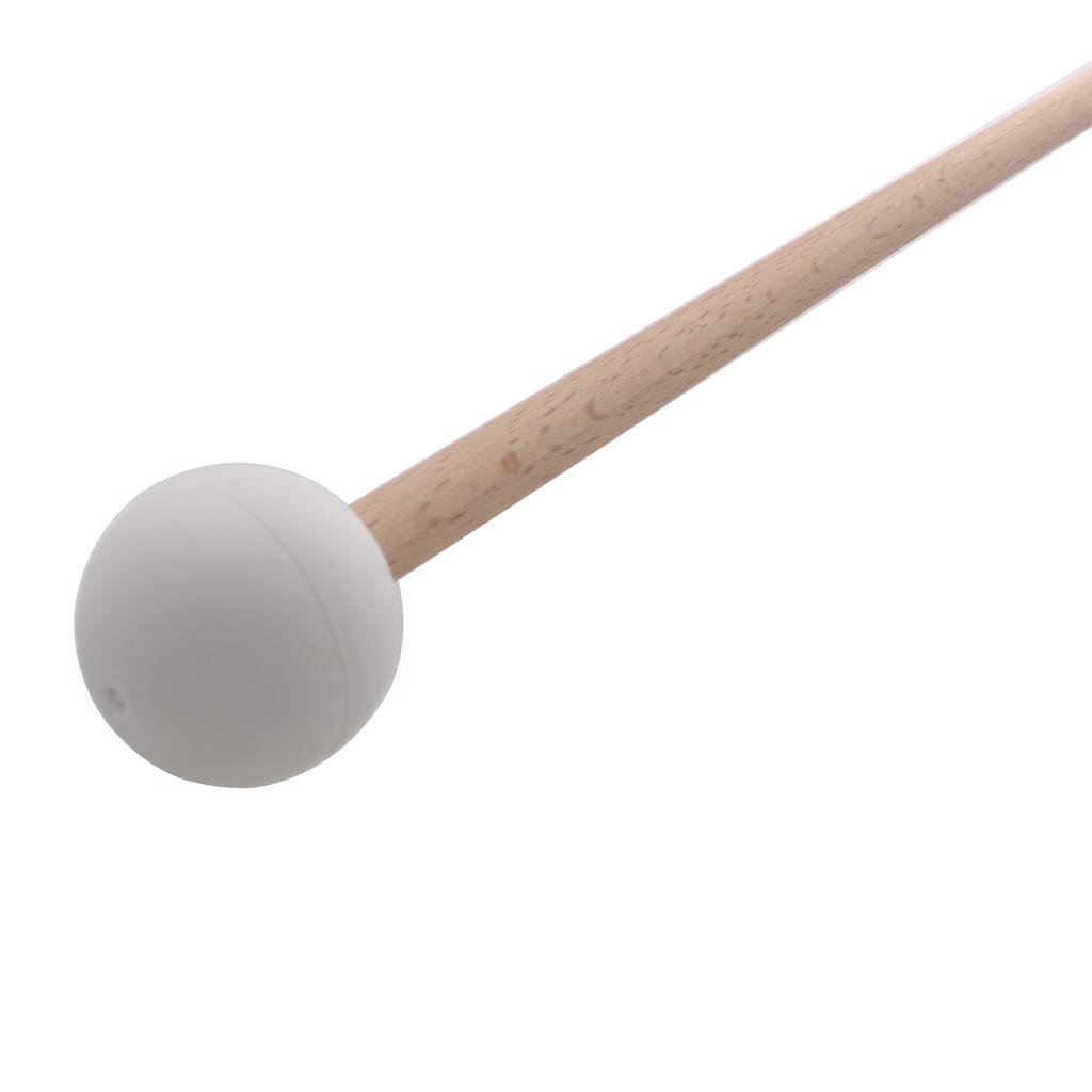 Marimba Keyboard Mallets Rubber Heads Wood Glockenspiel Chime Sticks for Xylophone Marimba Harp White