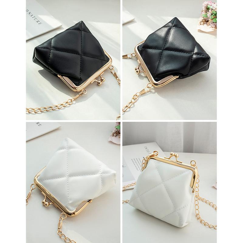 Single Shoulder Bag Diamond Lattice Embroidery Messenger Bag For Women Female Keys Coin Purse Pu Mini Handbag