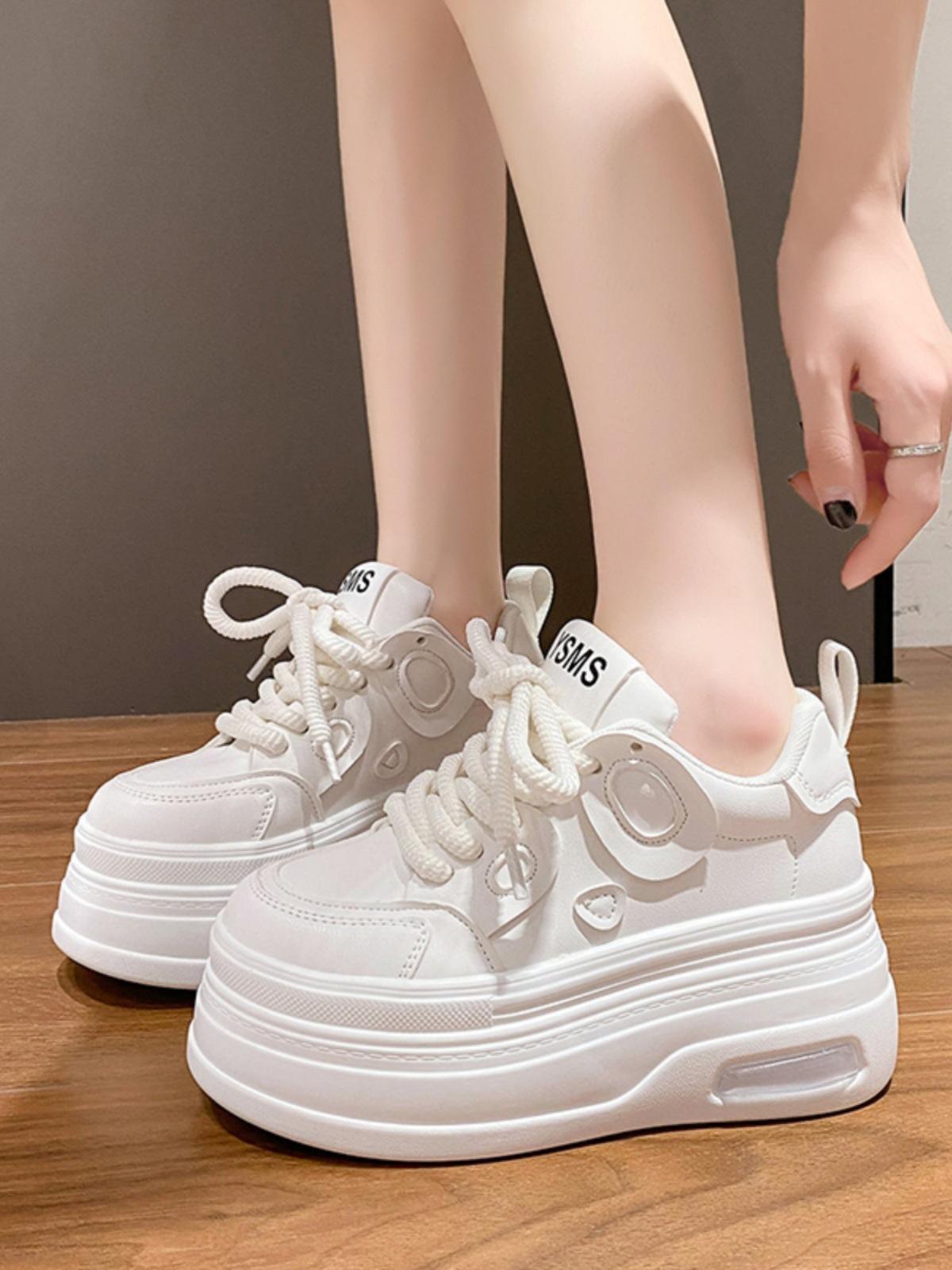 

European Station 8cm thick-soled sports little white shoes women s 2025 spring new versatile small height-increasing muffin board shoes 35