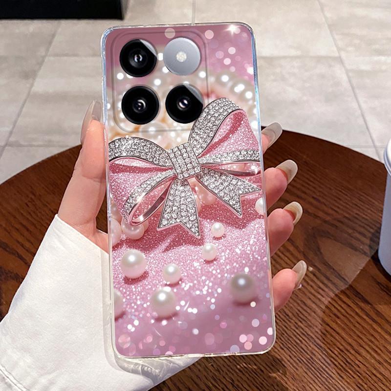 Jelly Casing For Xiaomi 14T 14TPro Clear Silicone Soft TPU Back Cover For Xiaomi 14T Pro Cute Cat Rabbit Heart Protective Case