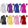 Girls Performance Leotard One Shoulder Long Sleeve Shiny Sequins Invisible Zipper Back Jazz Outfit