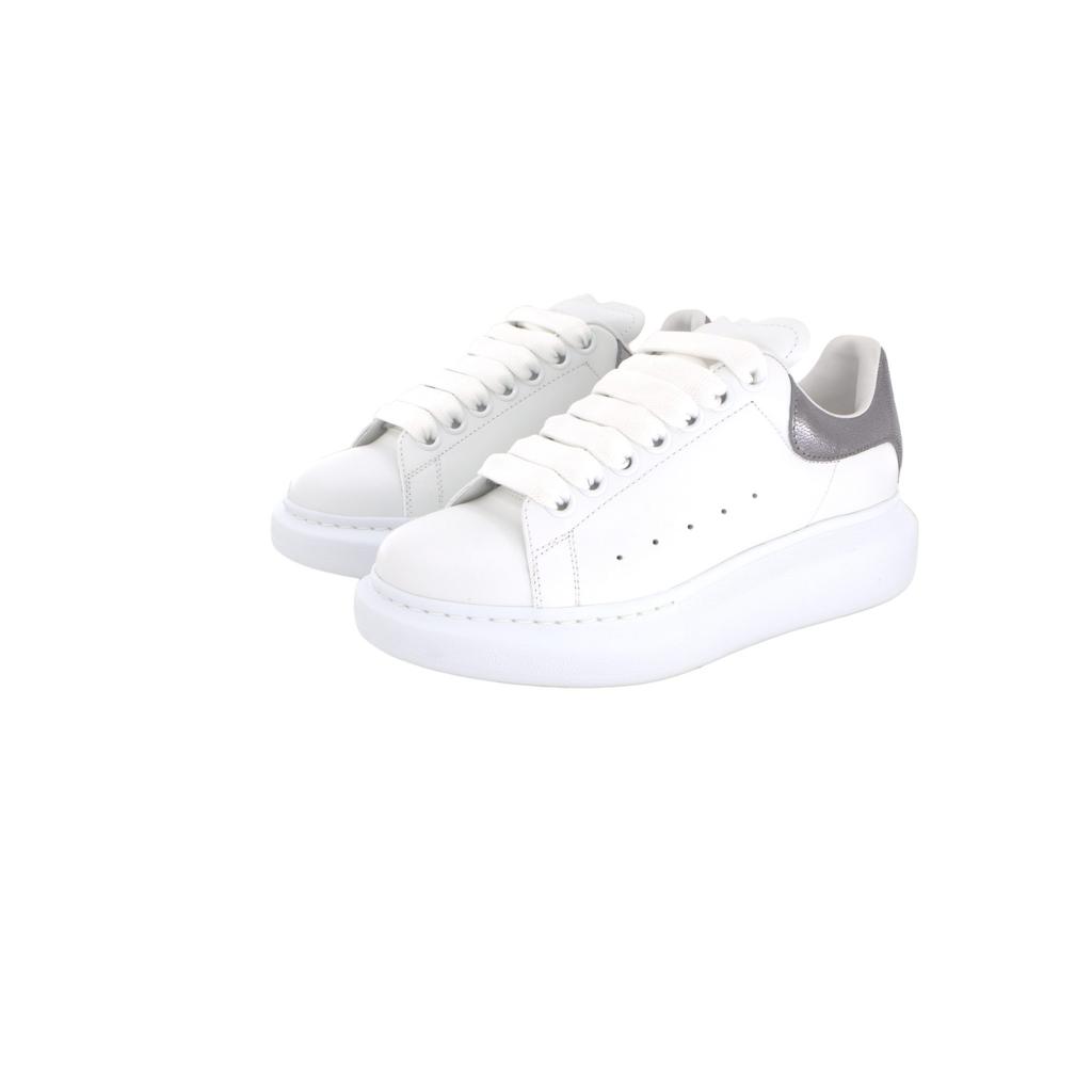 Alexander Mcqueen Oversized Sneaker Cow Leather Comfortable Low Top Casual Shoes Women's Black Pearl 553770WHFBU9042