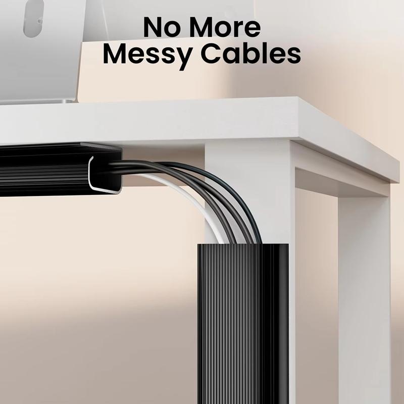 40cm Kabelmanagement unter dem Schreibtisch J-Kanal-Kabelkanal mit doppelseitigem Klebeband Kabel-Organizer-Schale für Schreibtisch Kein Bohren Kabelverstecker