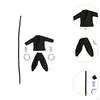 5 Pieces 1/12 Scale Top Coat with Pants Miniature Doll Clothes Arts Fighter Outfit Costume for 6"