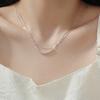 Minimalist Double Layer Snake Bone Round Bead Silver Clavicle Necklace For Women Light Luxury Niche High End Design