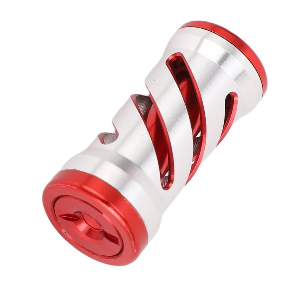 Fishing Reel Handle Knob Alloy Lightweight Wear Resist Spiral Pattern Reel Handle Grip Ball Silver Red