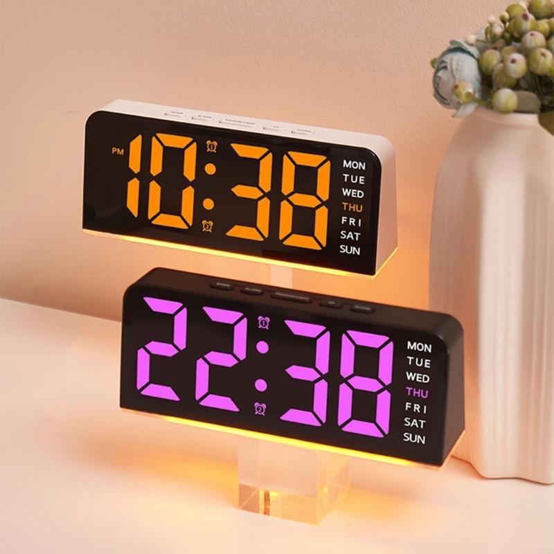 62KD LED Desk Clock With Bottom Lighting Brightness Control For Home and Office