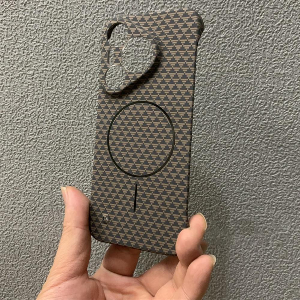 Ultra-Thin Shockproof Carbon Fibre Frameless Case For Huawei P70 Pura70 Pro Plus Mate 70 60 50 Magnetic Wireless Charging Cover