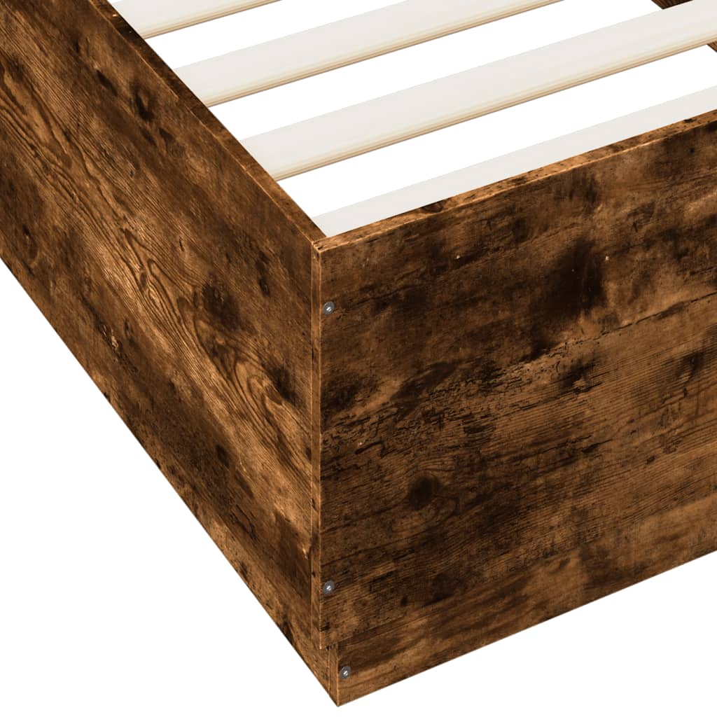 Vidaxl Struttura del Letto, Rovere Affumicato, 90X200 Cm, Materiale a Base di Legno