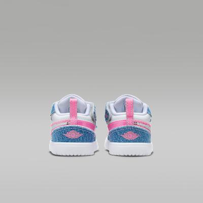 Kids' Sneakers Nike Jordan 1 Low ALT SE Denim Sequin (TD) Cobalt Bliss/White/Pink Glow