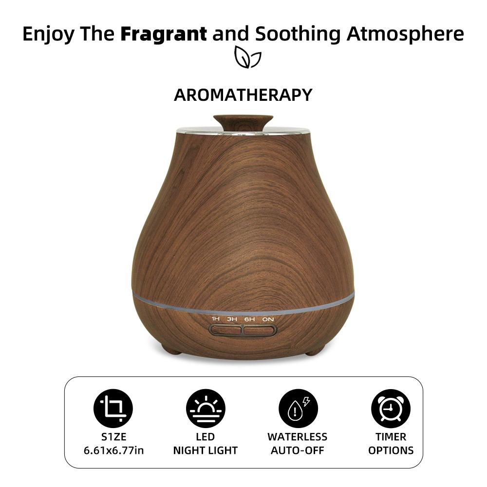 3 Colors Water Kettle Design Aromatherapy Humidifier 7-Color Night Lights Diffuser Auto Shutoff Timer & Ultra Quiet Operation