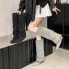 2025 Autumn and Winter Versatile But Knee Pant Pants Boots Pointed Wedge Heel High Boots