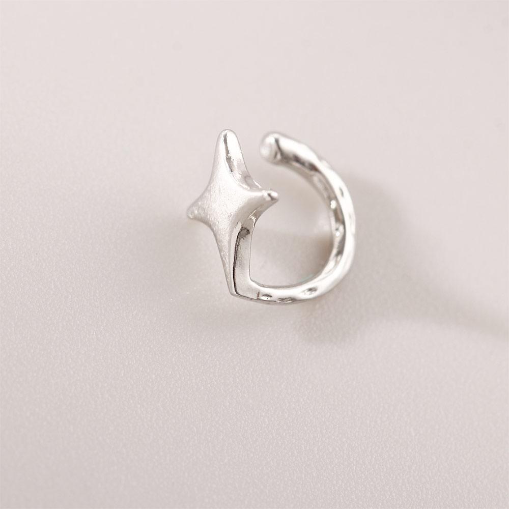 Clip Earring Star Shaped Silver Color Korean Style Women Earrings Cartilage Stud Star Ear Clips