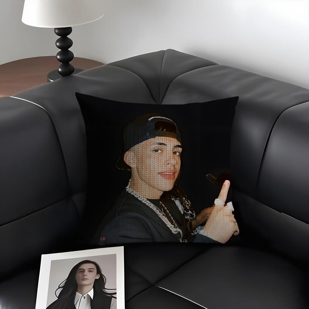 C-Cris M-Mj Singer Cushion Cover Natural Linen Organic Fabric Double-Sided Printing Sofa Home Decor Gift Pillow Case