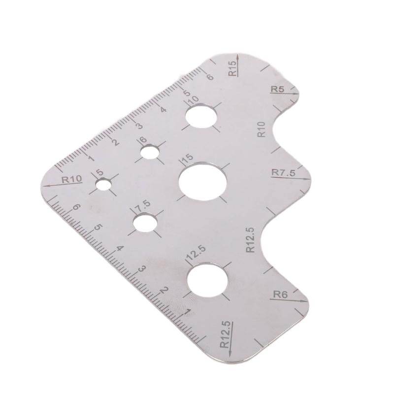 Stainless Steel Ruler Round Leather Cutting Tool Corner Cutter Corner Cutting Ruler for Accurate Drawing and Cutting