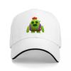 Green Cactus Warrior Character Baseball Cap with Red Hair and Purple Armor Design for Adults Casual Wear