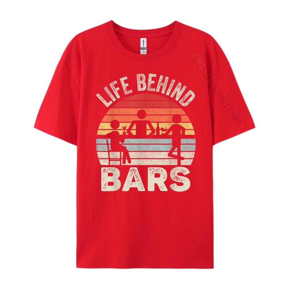 Vintage Retro Life Behind Bars Bartender Designer Clothes Men Natural Mens Clothing Easter Sunday S