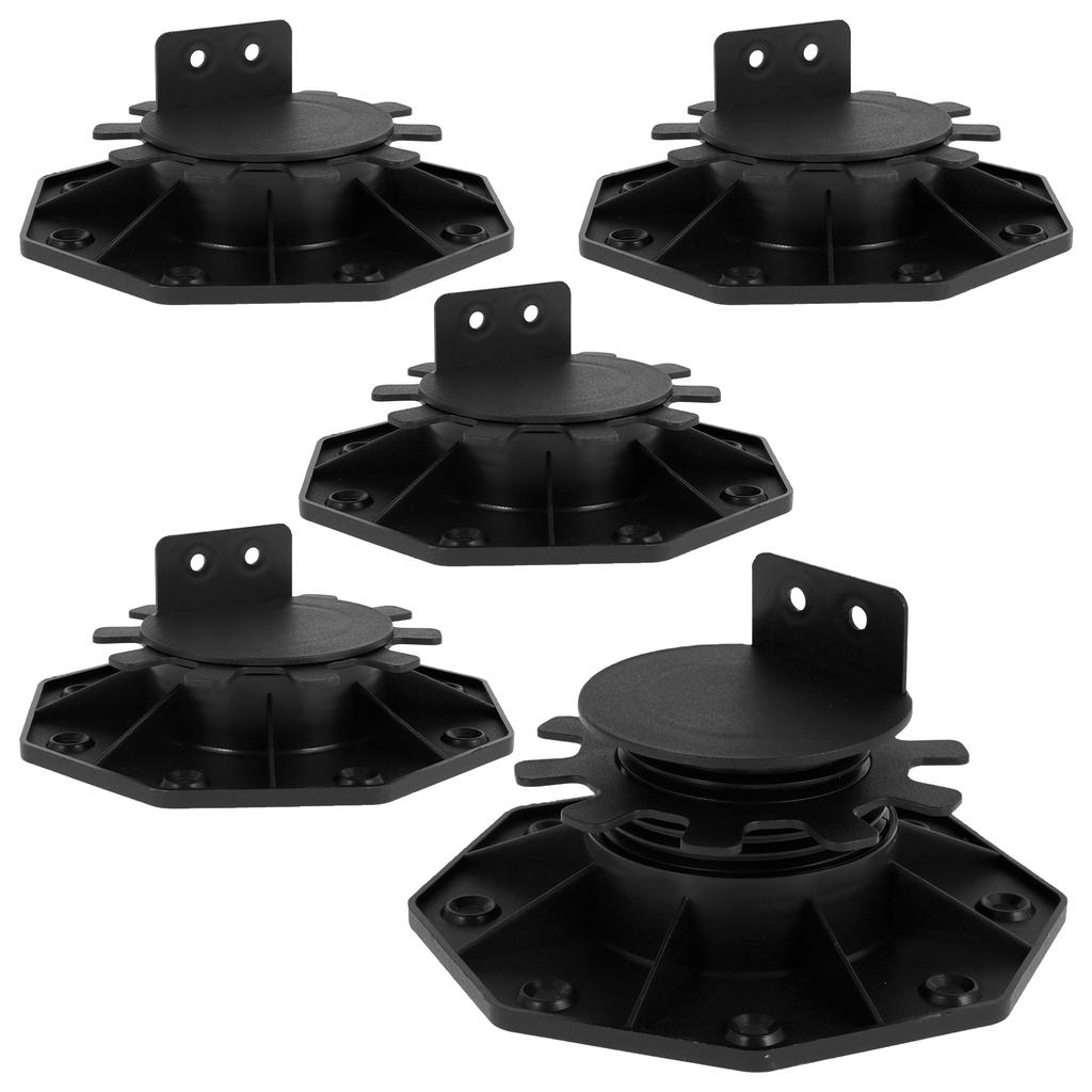 5Pcs Deck Support Base Height Adjustable Plastic Deck Lift Support Base Solid Floor Support Lift Bearing Set for Wood WPC Metal