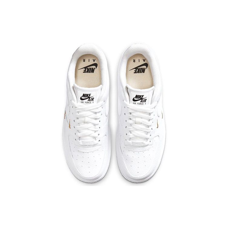 Nike Air Force 1 07 Essential White Metallic Gold Women Sneakers Black CT1989-100