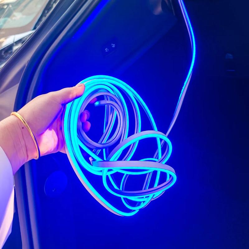 Flexible LED Ambient Light Strip 5M 12V for Tesla Model Y 2025 After Trunk Frunk Silicone Interior Car Decorative Lamp DIY Lamp