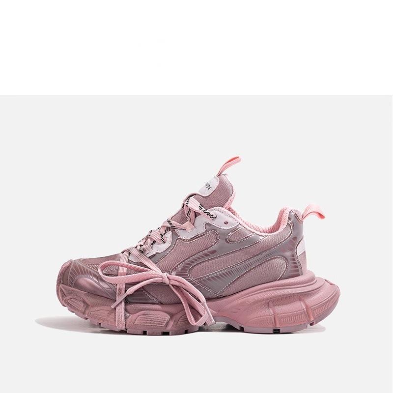 Fashion Platform Dad Shoes Women's Lightweight and Versatile Straps Gray Heightening Sports and Leisure Shoes Women