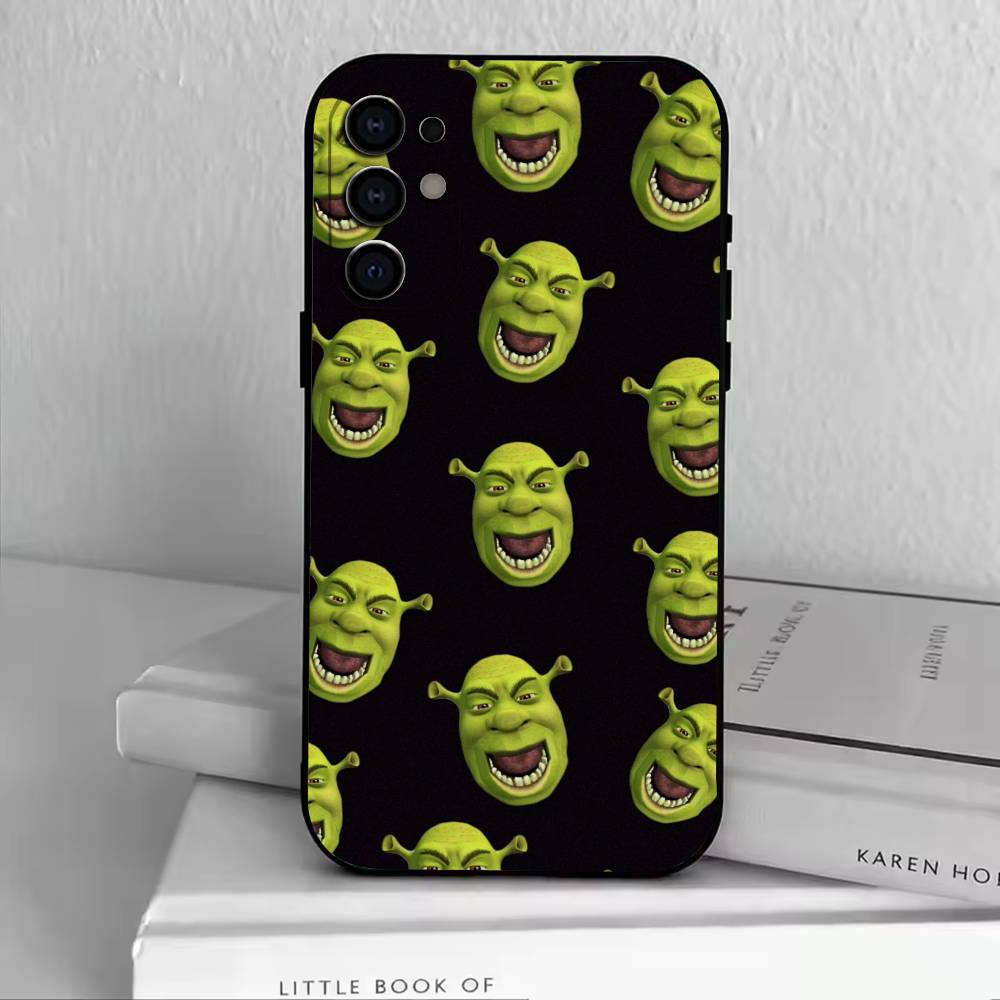 Cute S-Shrek Phone Case For Samsung S25,S24,S21,S22,S23,S30,Ultra,S20,Plus,Fe,Soft Silicone Black Cover