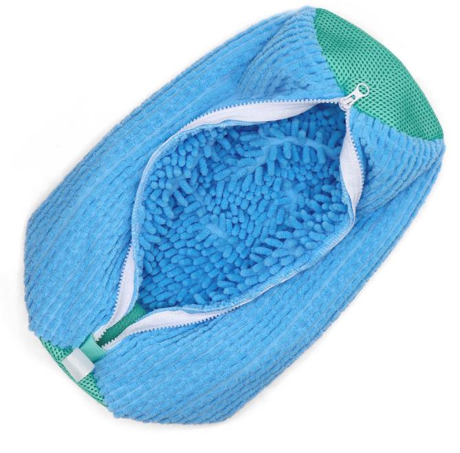 

Мешок для стирки обуви, многоразовый мешок для стирки на молнии, круговая очистка на 360°, сумка для чистки обуви и удаления грязи 1pc синий