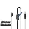 Type-C To DC 5.5x2.5mm Power Cable 140W 6-Level Adjustable Voltage Display For Laptop Router Camera Charging Adapter Kit