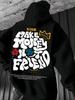 Loose hooded printed sweater jacket personalized casual versatile men's and women's couples jacket