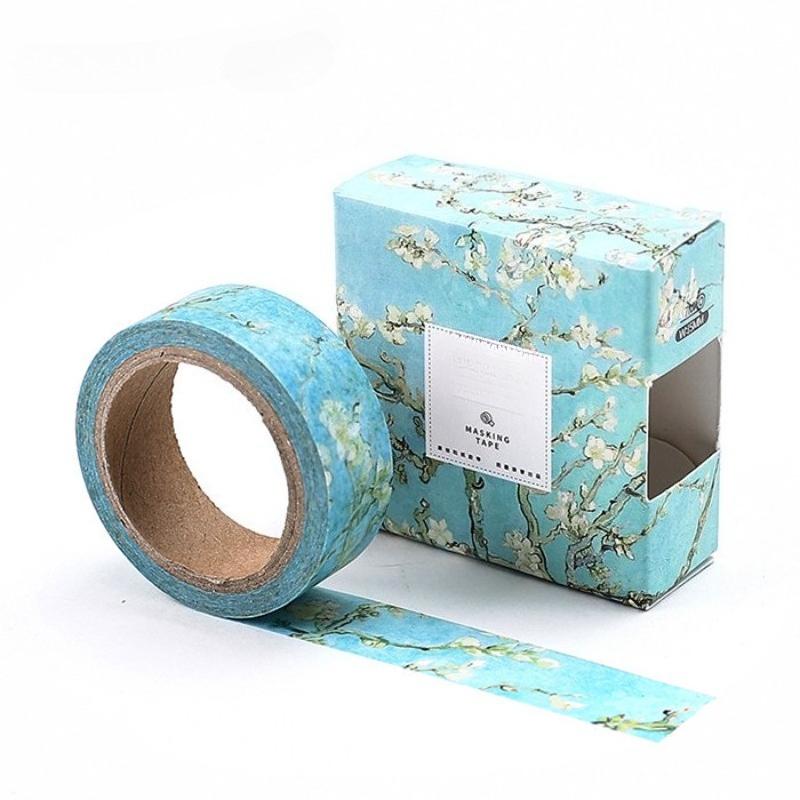 1.5cm Washi Tapes DIY Van Gogh Painting Paper Masking Tape Decorative Adhesive Tapes Scrapbooking Stickers DIY Decorative Label