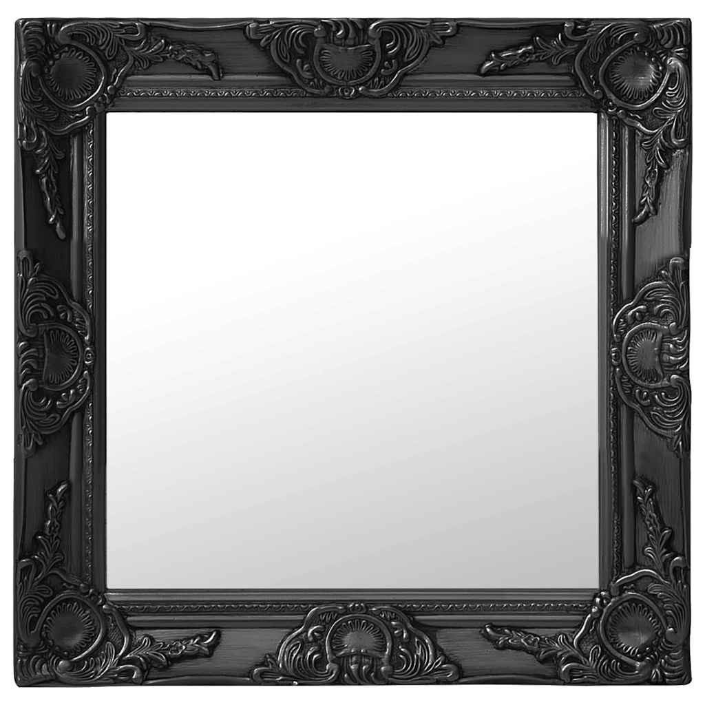 vidaXL Wandspiegel im Barock-Stil 50x50 cm Schwarz schwarz