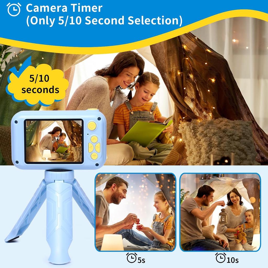 Kids Camera,2.4in IPS Screen Digital Camera,180°Flip Lens Camera,Children Selfie Camera with Playback Game,Christmas/Birthday Gift for 4 5 6 7 8 9