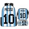 Messi Soccer Kids Backpack Set With Breathable Oxford Fabric For School Children