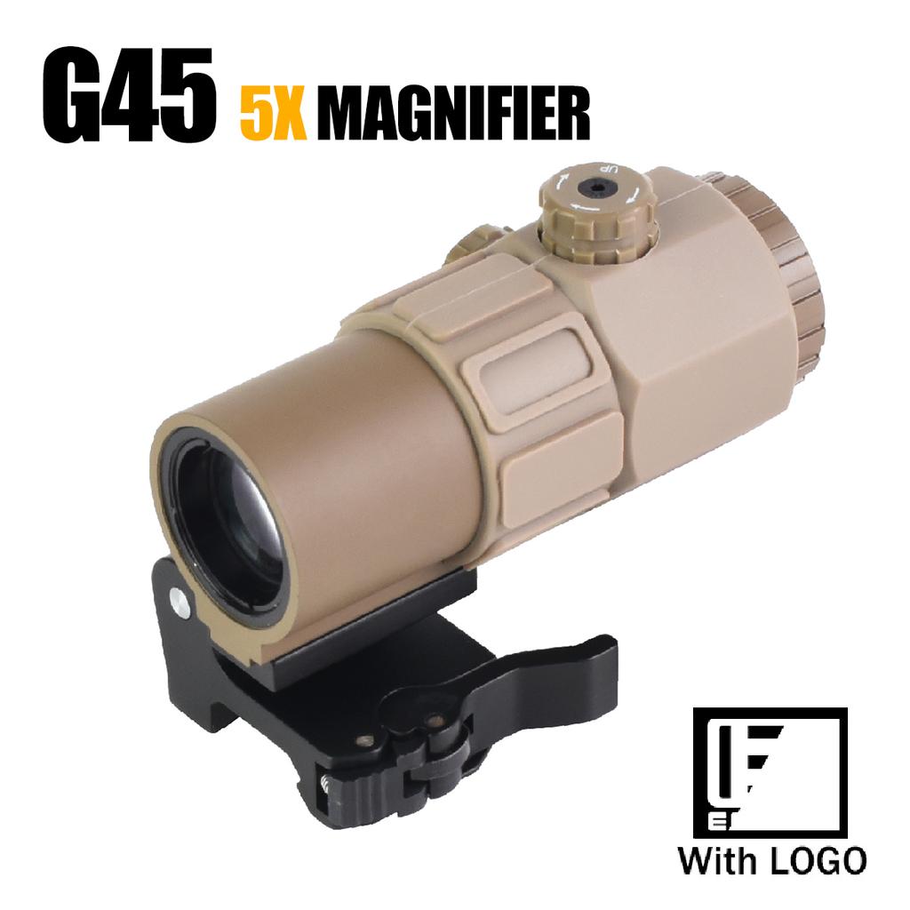 Eot**h G45 5X Magnifier Sight Scope G33 G43 3X Folding Side Flip Magnifiers Tactical Combo Hunting Amplify Adjustable Scopes