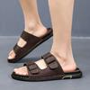 Large Size Slippers Men's Outer Wear Summer Breathable Comfortable Soft-soled Sandals Driving Home Non-slip One-word Drag