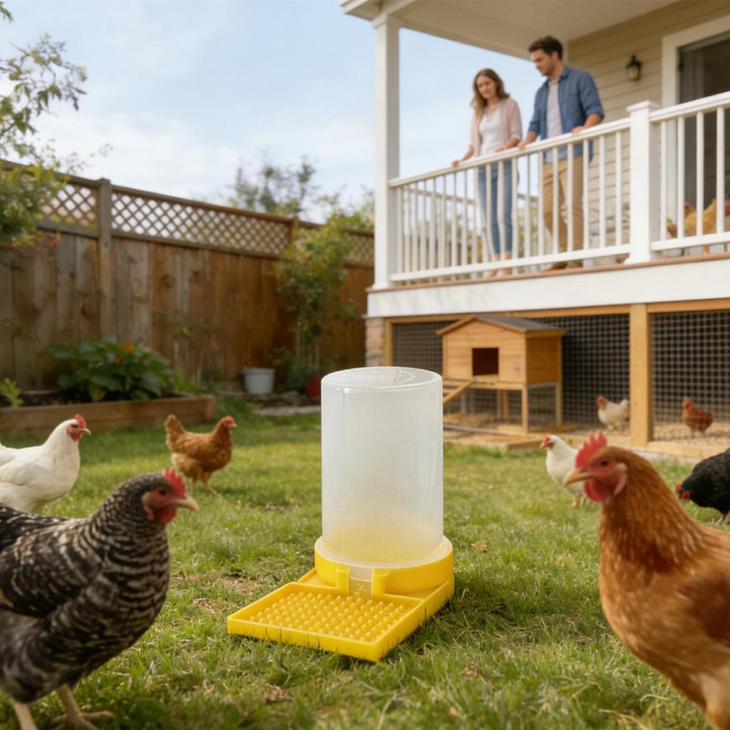 Quail Feeder No Waste Leakproof Large Capacity Clear Feeder Poultry Water Cup Feeding Container for Geese Ducks Hens Chicks