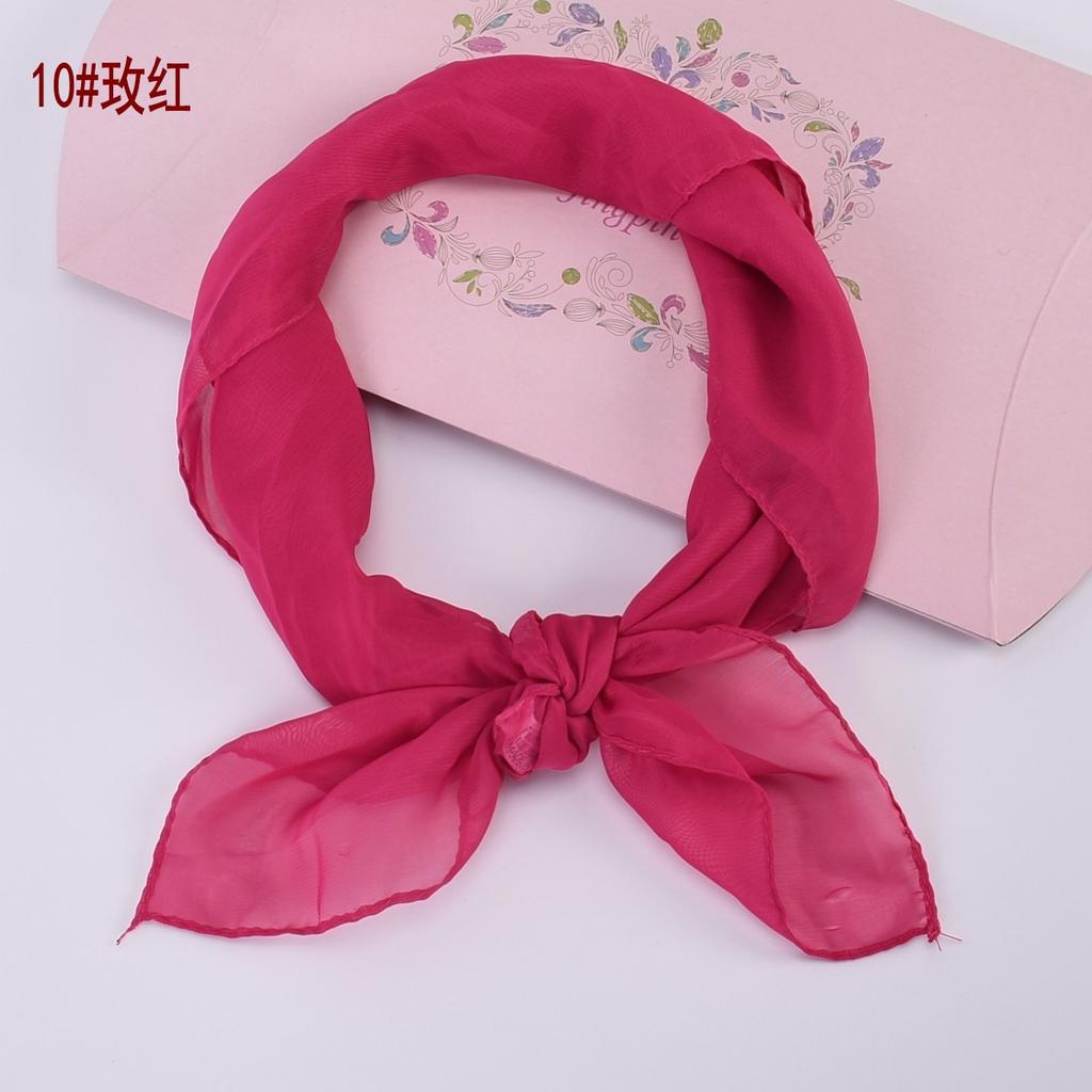 Women 65x65CM Fashion Casual Monochrome Handkerchief Lightweight And Soft Chiffon Scarf Party Gift