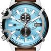 Diesel DZ4656 Chronograph 48 mm Blue Dial Watch with Brown Leather Strap for Men