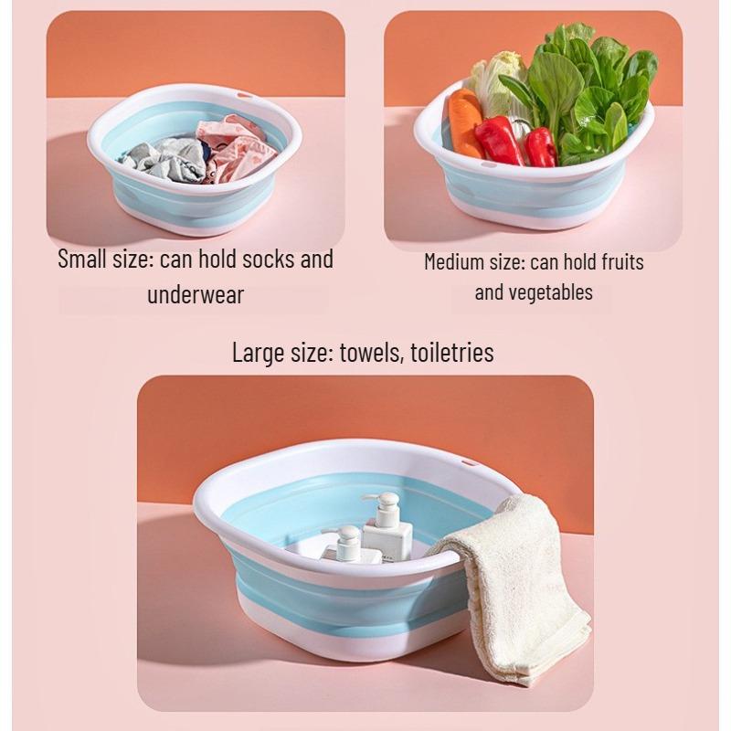 Plastic Basin Collapsible Foldable Thickened Small Portable Square Travel Wash Basin for Baby or Home Use
