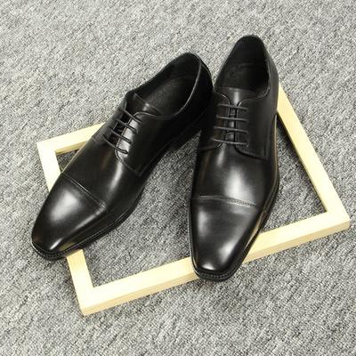 Mode Luxus Schwarze Herrenschuhe Echtes Leder Business Büro Oxfords Stil Kleiderschuhe Höhenerhöhend Handgefertigt Lederschuh für Herren