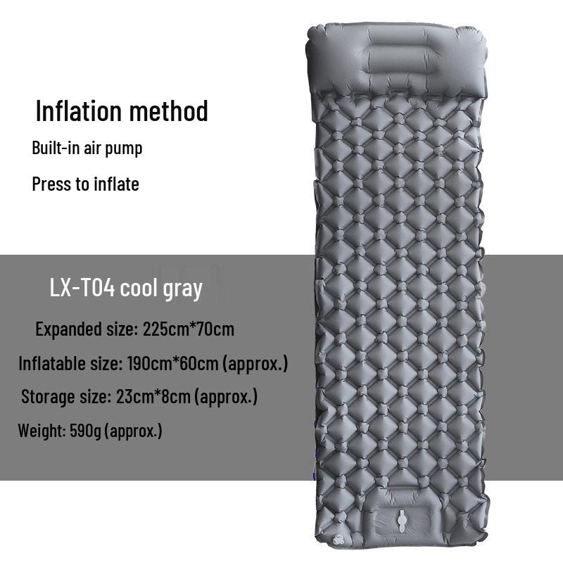 Moisture-Proof Inflatable Camping Air Mattress with Built-in Pump, 500g