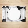 Black White Geometric Printed Kitchen Placemat Dining Table Mat Heat Resistant 4pc Linen Table Pads Tableware Home Decoration